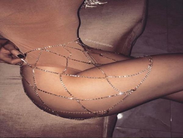 

gold crystal rhinestone women skirt novelty party club wear womens adjustable luxury rhinestones chain body jewelry skirt3959946, Silver