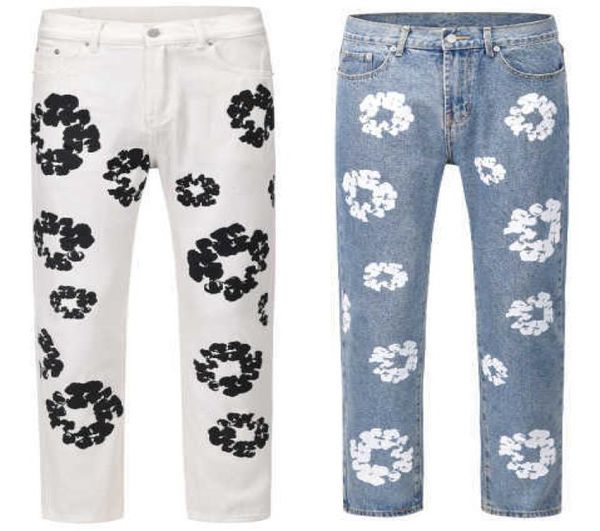 

high street ins same cotton daisy jeans straight slim loose jeans7186010, Blue