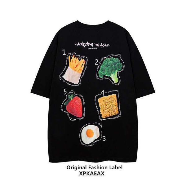 

fashion t-shirt fashion brand 2023 summer new college style casual short sleeve china-chic men's and women's loose t-shirt, White;black