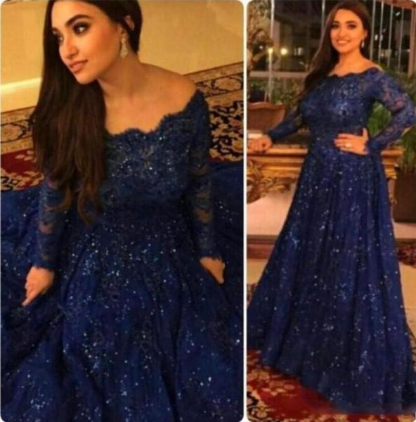 

party dresses arabic navy blue long sleeve lace muslim evening dress capped floor length prom custom formal gowns plus size6175182, White;black