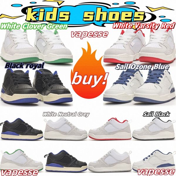 

kids shoes stadium 90s children sneaker trainers youth basketball jumpman white neutral grey clover green varsity red sail black ozone blue