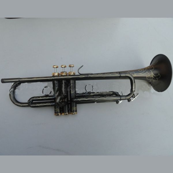 

trumpet bb b flat tritone trumpet brass instrument with hard case, mouthpiece, cloth and gloves, frosted