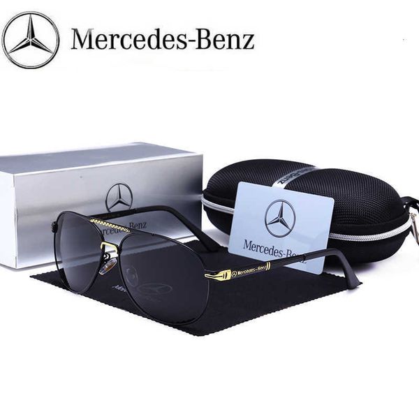 

Fashion Mercedes-Benz top sunglasses Mercedes Benz Polarized Sunglasses Men's Driving Glasses HD Large Frame Toad Tide 753 with logo box