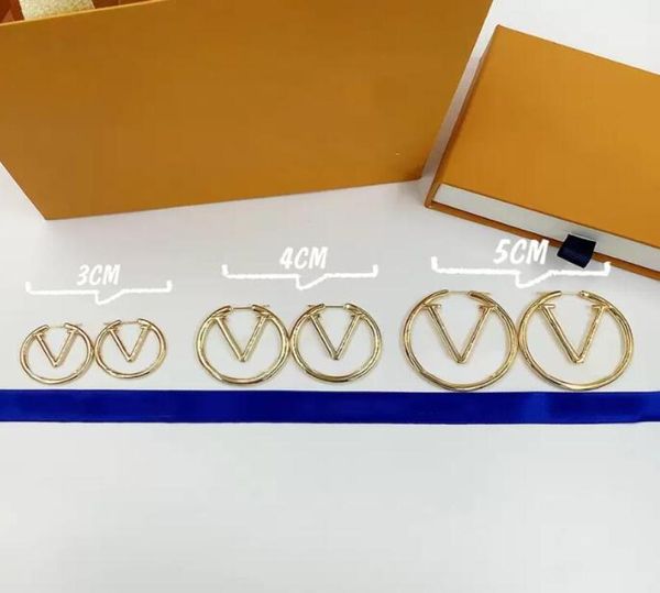 

women hoops earrings fashion womens big circle simple earring jewelry luxurys designer earrings letter stud8284756, Golden;silver