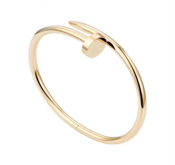 

nail bracelet designer bracelets luxury jewelry for women diamond bangle accessories titanium steel alloy goldplated craft never 8903011, White