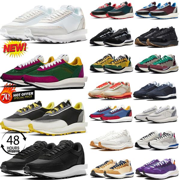 

sacais pegasus casual shoes designer waffle men women black white grey nylon royal fuchsia sail cool nude blue red orange yellow net trainer