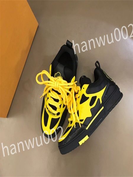 

2023 luxury designer flat sneaker trainer casual shoes leather white letter overlays fashion platform mens womens low sneakers rd230601, Black