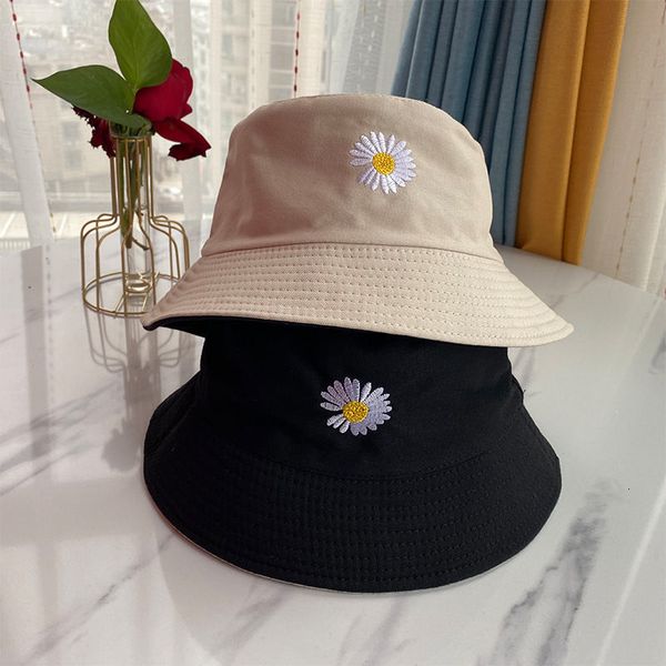 

stingy brim hats beach hat girl little daisy summer bucket womens fashion wild doublesided sunscreen sun shading fisherman 230710, Blue;gray