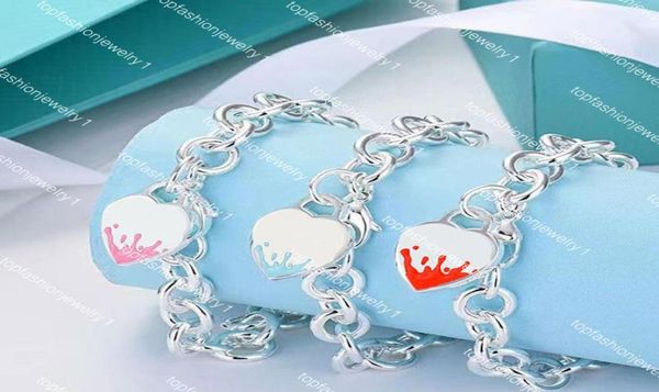 

tif luxury designer bracelet jewelry women039s fashion classic heart shaped pendant bracelet love girlfriend gift blue pink red5224855, Golden;silver
