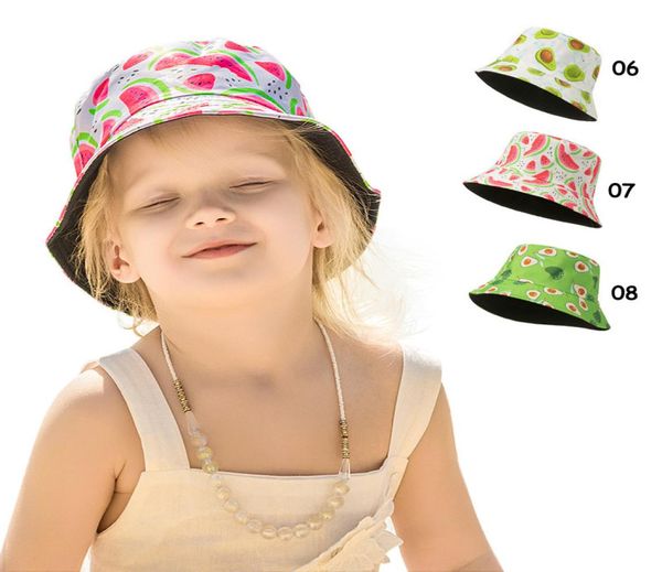 

ins baby sun hats helmet flower watermelon fruit printed sunhat child fashion leopard e lovely summer tie dye beach bucket hat2703443, Yellow