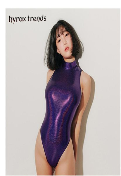

drozeno satin glossy body suit high cut one piece swimwear women glitter bodysuit shiny bathing suits female swimsui leohex t5591541, White;black