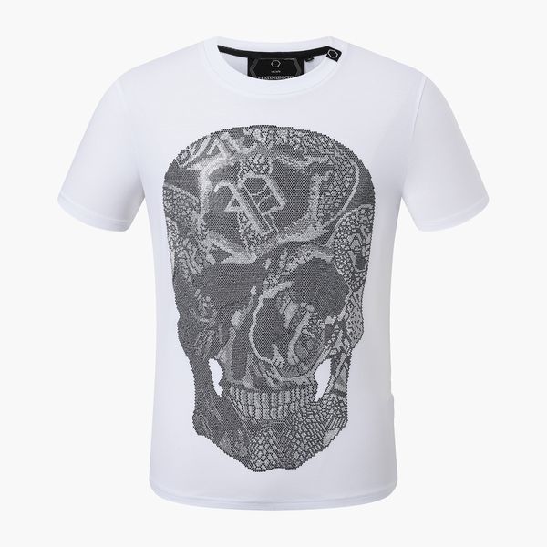 

phillip plain men designer pp skull diamond t shirt short sleeve dollar brown bear brand tee o-neck skulls tshirt tees pp2114, White;black