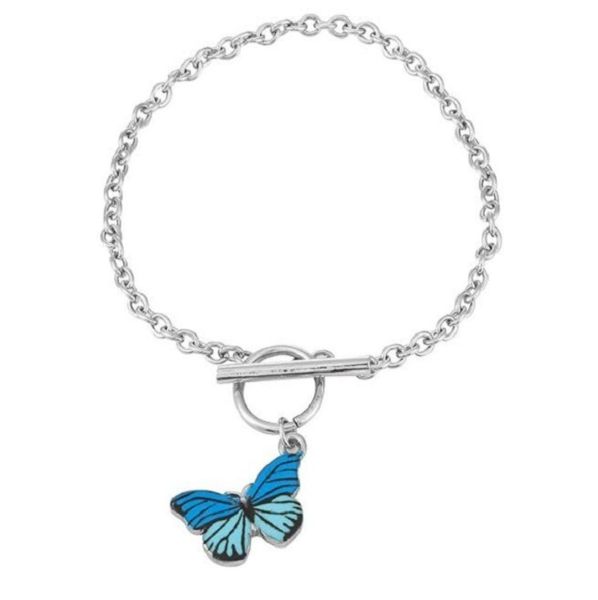

women braccialetto fashion luxury bracelets designer ladies jewelry jewelly blue butterfly gold bangle whole a5rtc1235256, Golden;silver