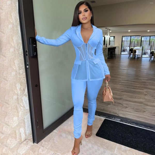 

women's two piece pants 2023 winter clothes 2 pant sets blazer cloak suits jacket set women elegant luxury vintage outfits fall party, White