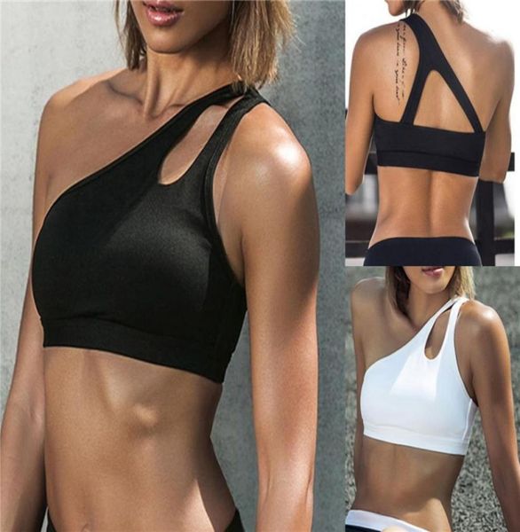

womens underwear camisoles tanks women solid fitness stretch workout vest seamless hollow out padded sports shapers crop 5236971, Black;white