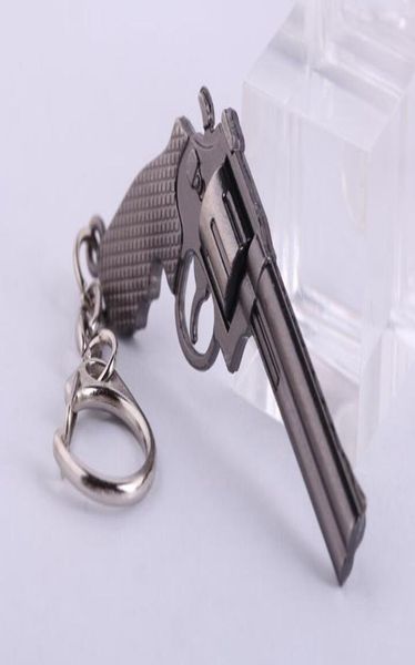 

6cm miniature revolver pistol weapon fashion model keychain key rings new mini gun key chain for men jewelry surprise gift2719747, Slivery;golden
