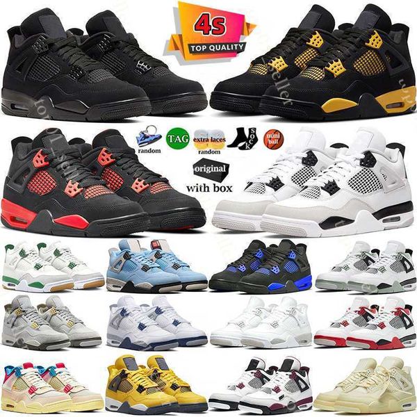 

with box 4 basketball shoes for men women 4s red thunder military black cat pine green university blue cool grey seafoam pure money white or