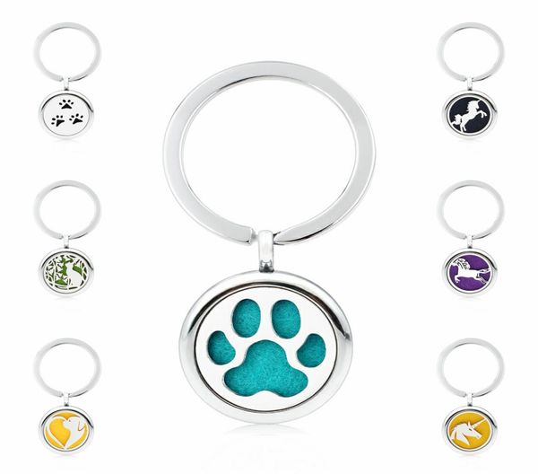 

more options paws horse unicorn keychain magnetic aroma essential oil diffuser locket key chain perfume locket keyrings 5pcs pads1563741, Slivery;golden