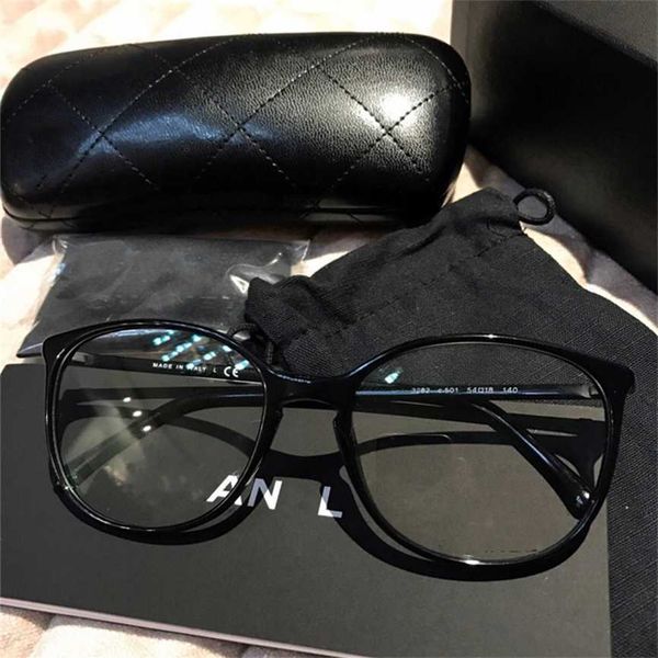 

sunglasses 2023 new xiaoxiang plain face eyeglass frame 3282 the same black ultra light and slim flat lens can be paired with myopia glasses, White;black