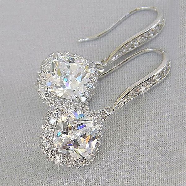 

stud silver colour cubic zirconia earrings shining elegant banquet party jewelry birthday anniversary christmas gifts 230710, Golden;silver