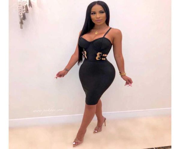 

women fashion black spaghetti strap dress with sequined belt bandage night club evening party bodycon summer dresses5941279, Black;gray