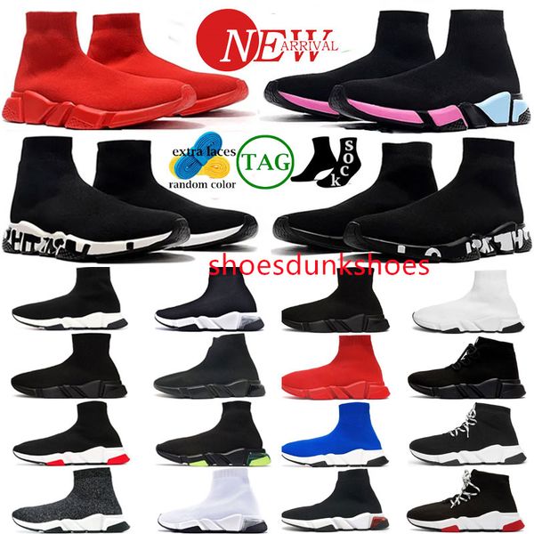

socks speed trainer 1.0 casual shoes fly knit platform mens runner triple black white red sock shoe master womens sneakers classic speeds re