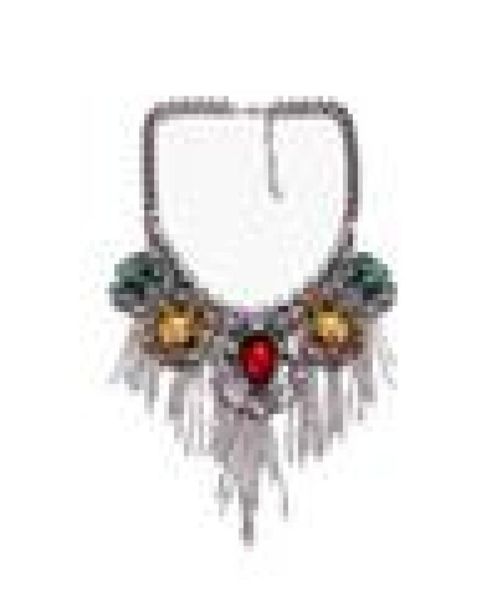 

whole2015 new women bib chokers necklaces chain tassel gem statement necklaces amp pendants fashion accessories 45267002054, Golden;silver