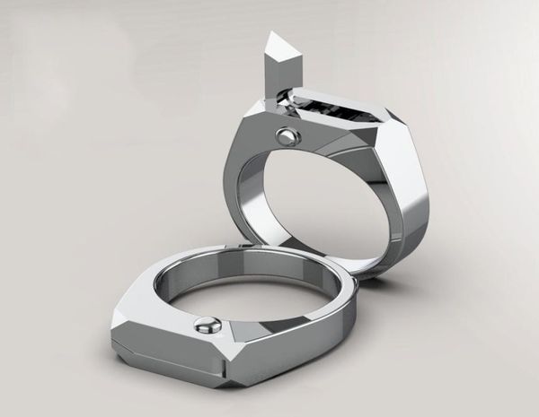 

luxury titanium selfdefense ring molded in one body high strength selfdefense tool gift to boy girl friend to keep them safe k6362321, Slivery;golden