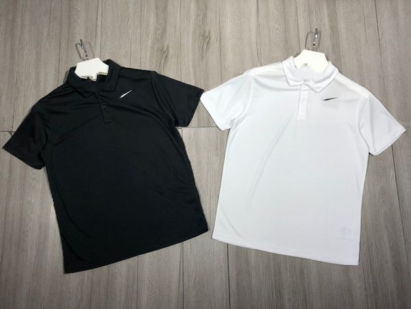 

soft lapel t-shirt polos quick dry embroidered couple polo short sleeves environmentally friendly knitting, White;black