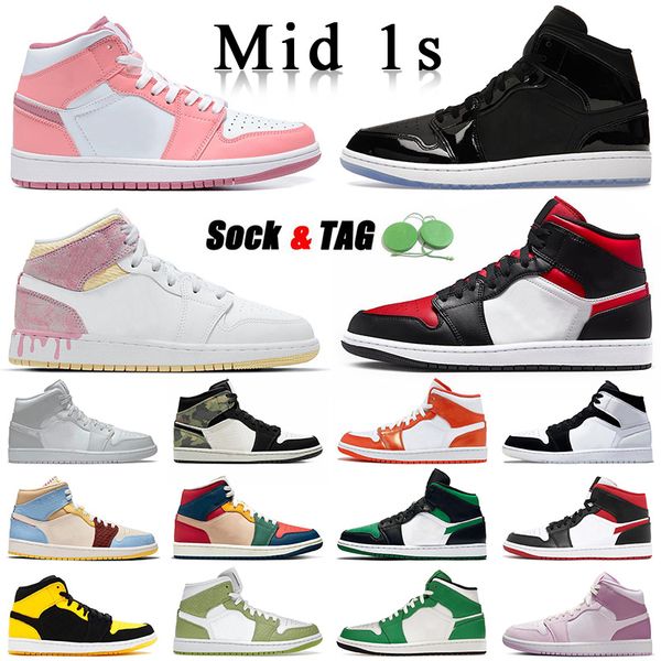 

jumpman 1 mid basketball shoes 1s valentine's day 2023 green pyhon split black and white wholesale outdoor trainers space jam diamond m