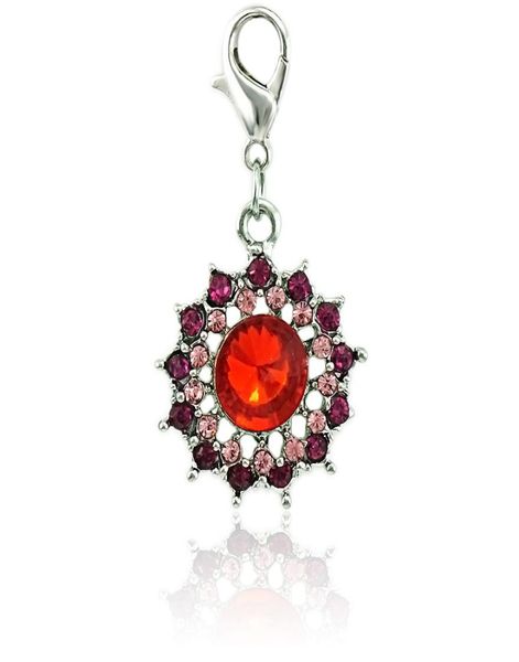 

fashion lobster clasp charms dangle pink rhinestone crystal pierced charms diy for jewelry making accessories4727016, Bronze;silver