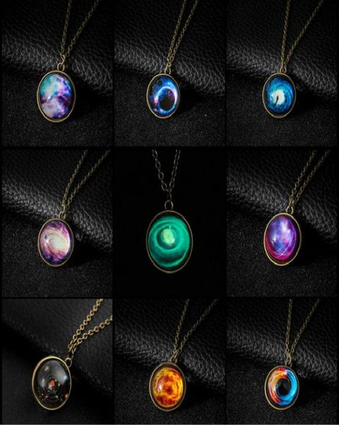 

outer space jewelry nebula necklace galaxy universe pendant glass sphere ball necklaces6245951, Silver