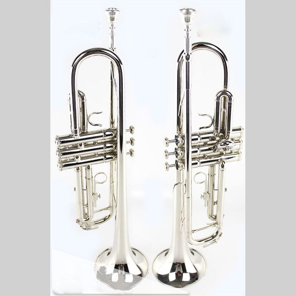 

bb b flat tritone trumpet mtr-200n instrument with hard case, mouthpiece, cloth and gloves, nickel silver plated