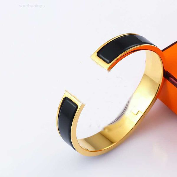 

luxury designer bracelet her max classic design solid colorful enamel bangles bracelets stainless steel bracelet bangle for women teen girls, Black