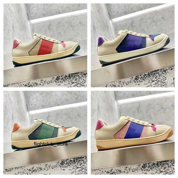 

2021 r stripe shoes fashion dirty leather lace-up tennis shoe fabric low canvas sports casual ggity men women screener webb, Black
