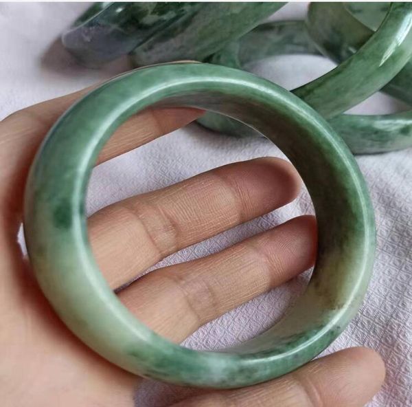 

5662mm natural jade bangle bracelet jewelry stone fashion gift delicate bracelets round green women smooth new arrivals a71160647, Black