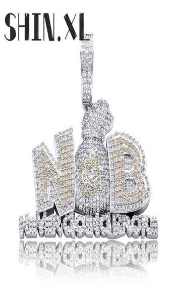 

18k gold plated dollar money bag hip hop personality pendant iced out full of zircon necklace pendant for men4420309, Silver