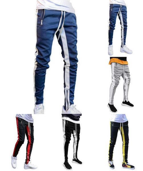 

mens joggers casual pants fitness sportswear tracksuit bottoms skinny sweatpants trousers black gyms jogger male pants7514853