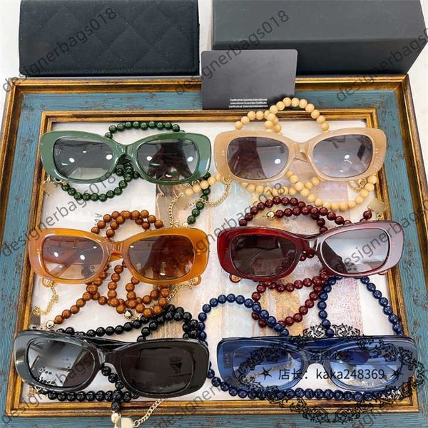 

23 new xiaoxiang family style small square sunglasses women's net red pearl chain sunglasses ch5488, White;black