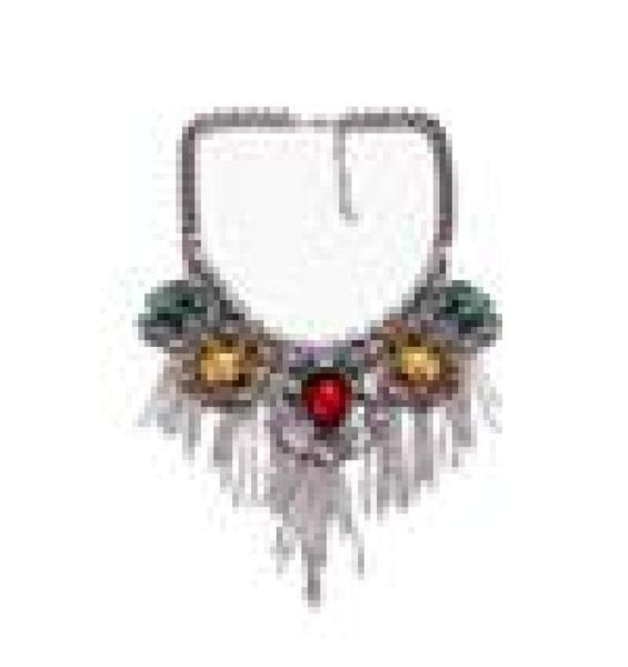 

whole2015 new women bib chokers necklaces chain tassel gem statement necklaces amp pendants fashion accessories 45261762850, Golden;silver