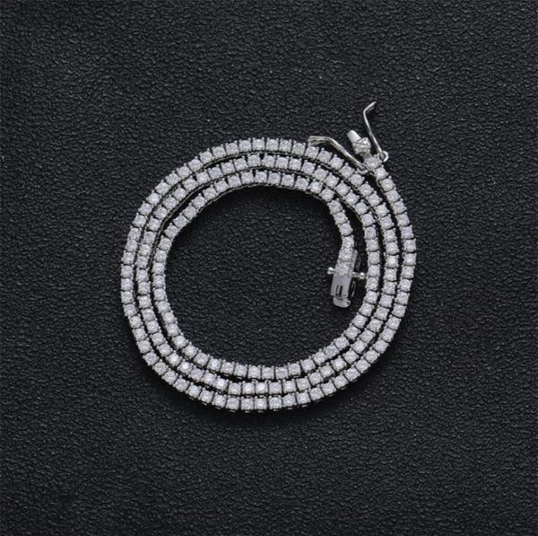 

2mm 16 18 20 tennis chain necklace brass setting cz gold silver color iced out aaa cubic zirconia bc210 220217212x6124720