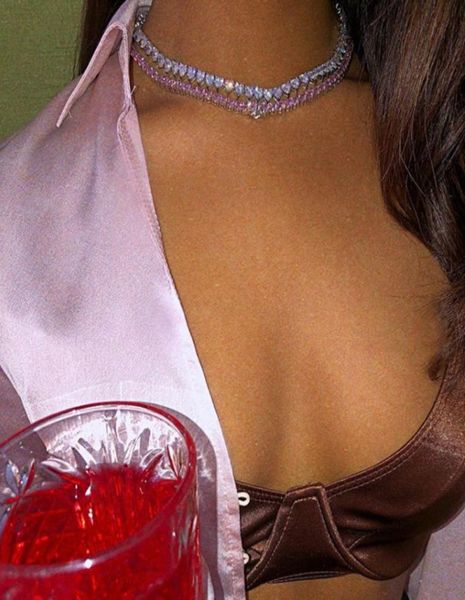 

5a cz heart shape tennis chain necklace iced out bling cubic zirconia hip hop necklace for women girlfriend valentine7847677, Silver