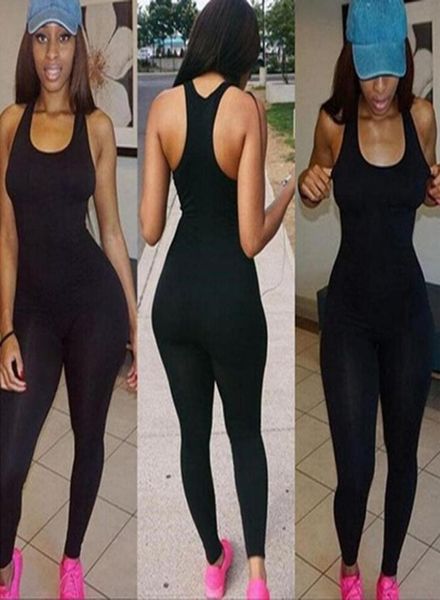 

one piece womens jumpsuit sleeveless summer jumpsuit for women rompers casual skinny sportswear female6005192, Black;white
