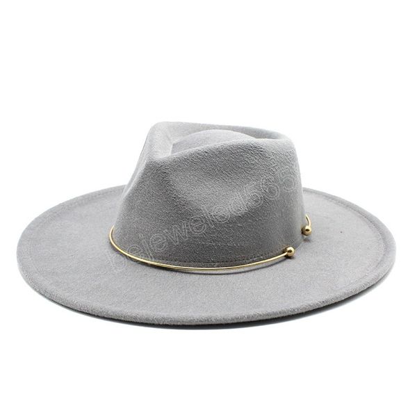 

fashion trend men women vintage wide brim fedora hat felt wdeding jazz panama cap british retro woollen headwear, Blue;gray