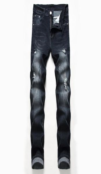 

jeans mens ripped black stretch trousers europe large size light color men jeans trend men039s pants skinny jean1450910, Blue