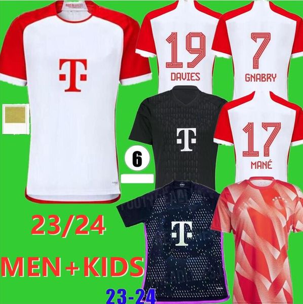 

trikot bayern munich 23 24 soccer jerseys 2023 maillot de foot fc munchen football shirt home kids kit player version de ligt musiala mane s, Black;yellow
