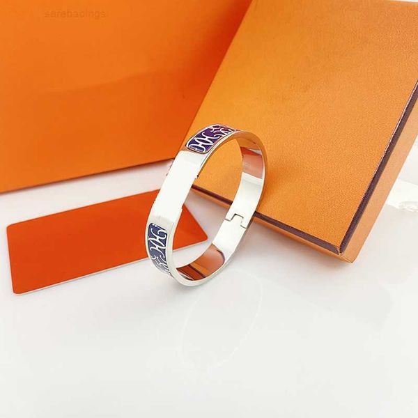 

bracelet luxury brand her max designer bracelet bangles h letter cloisonne enamel stainless steel bracekets jewelry bangle for women mens to, Black