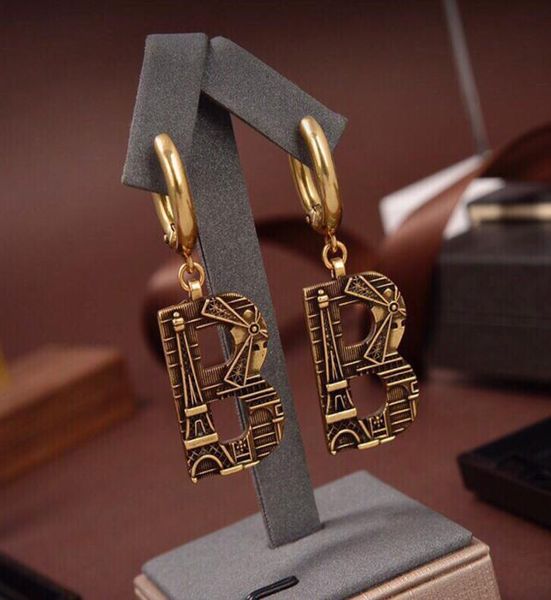 

women letter dangle earring designer earings fashion luxury jewelry accessories luxury studs b earrings necklaces accesorios arete4633801, Silver