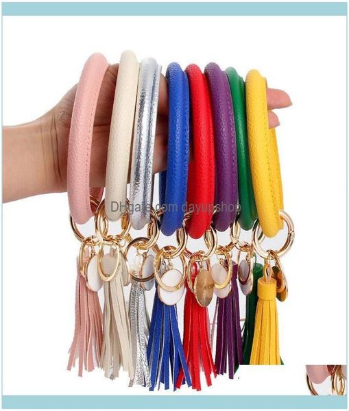 

bangle bracelets jewelry fashion pu leather bracelet keychain tassel pendant sports wallet keyring for women jewelry key chains ch1598466, Black