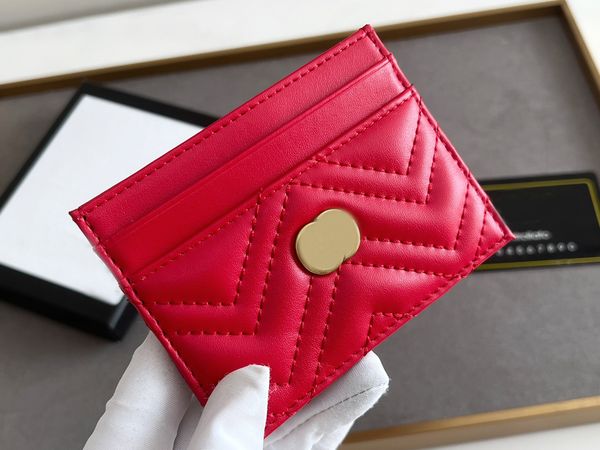 

luxury designer card holders women marmont zig zag short wallet g127 fashion ophidia mini purse high-quality metal double letter card case j, Red;black